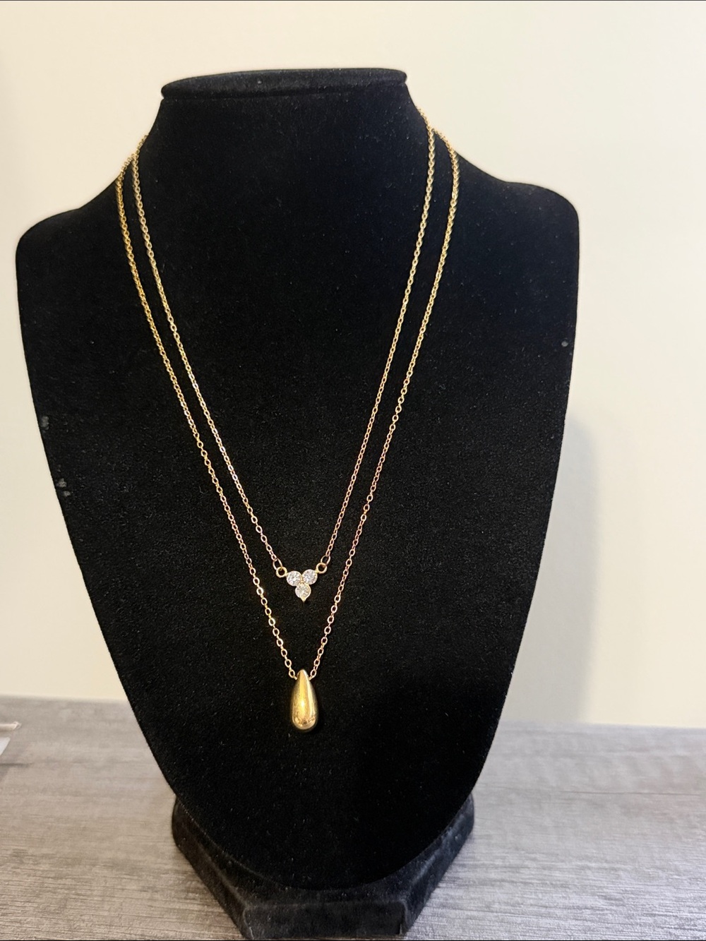 Gold Plated Stainless Steel 2 Piece Necklace Set